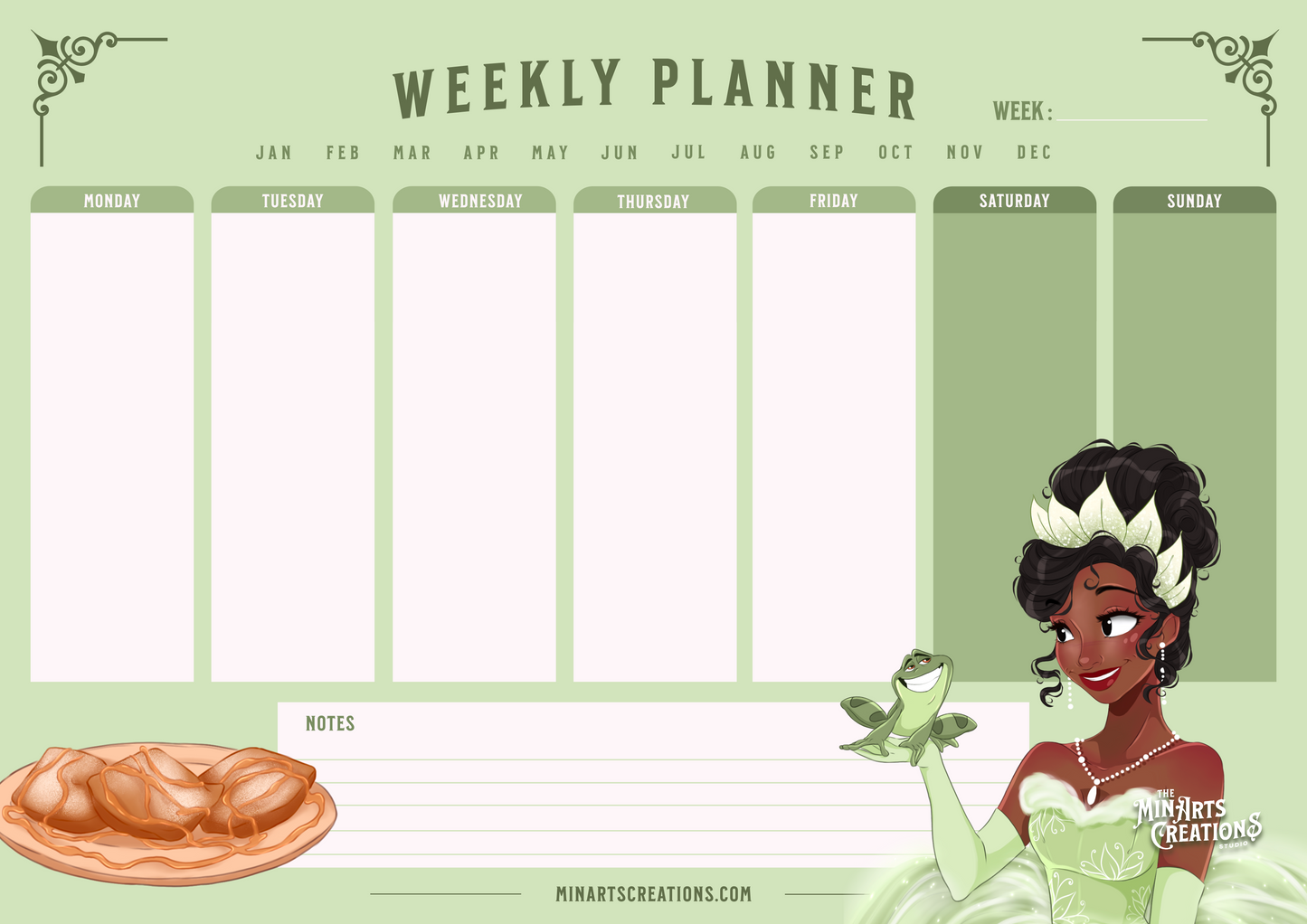 Printable & Digital Weekly Planner - Princesses Themed